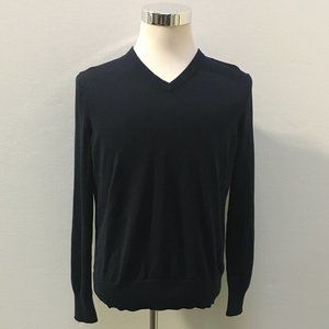 Men's Navy Blue V-Neck Sweater